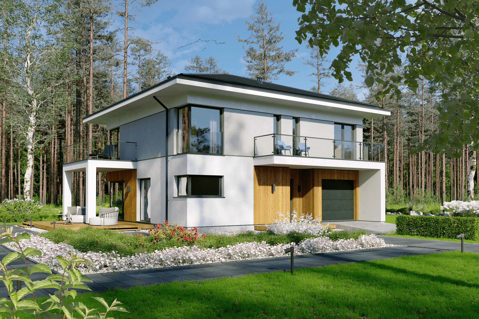 Wizualizacja projektu domu piętrowego BK-7