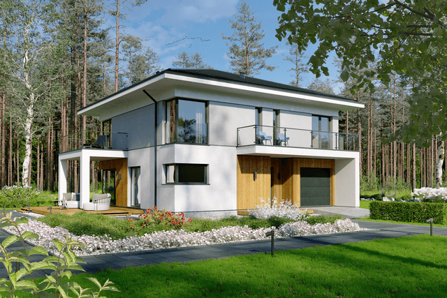 Wizualizacja projektu domu piętrowego BK-7