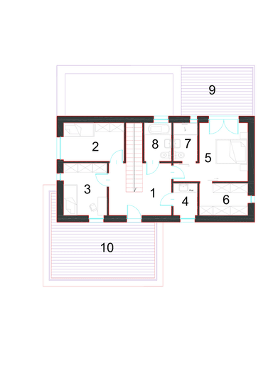 Rzut piętra w projekcie domu Charyzmatyczny D17