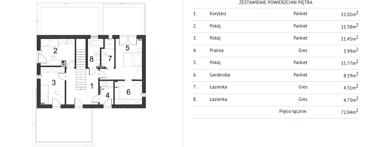 Rzut projekt domu Charyzmatyczny D17 wariant