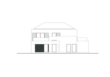 Elewacja tylna w projekcie domu Dopasowany D34