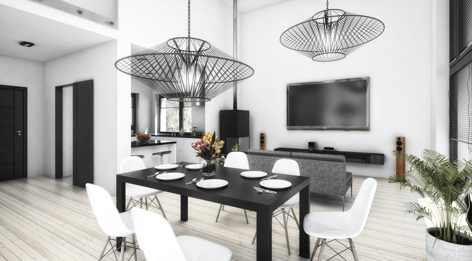 Jadalnia w projekcie domu Dynamiczny D22