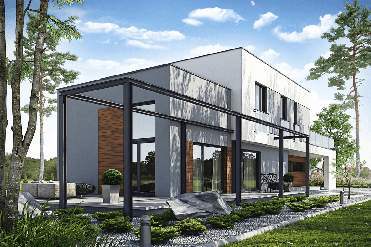 Widok na projekt domu Elastyczny D26