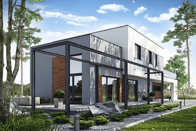 Widok na projekt domu Elastyczny D26