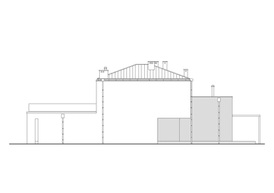 Elewacja prawa w projekcie domu piętrowego Elastyczny D26 wariant I
