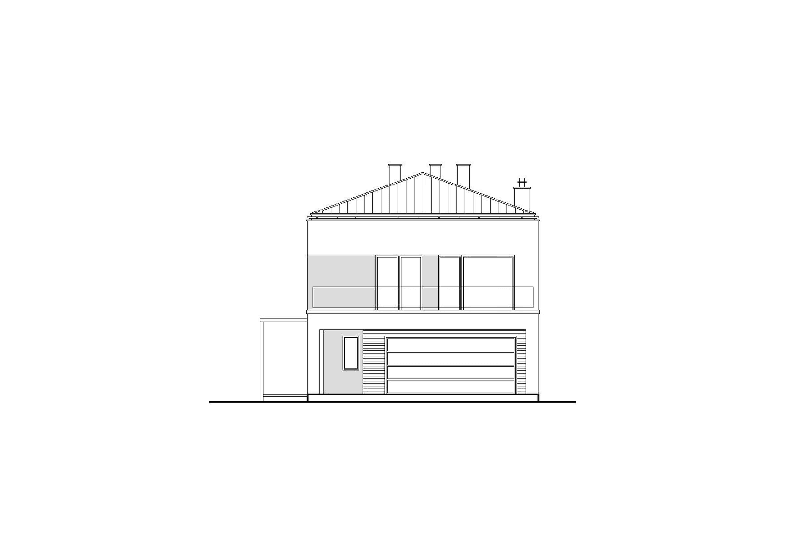 Elewacja frontowa projektu domu piętrowego Elastyczny D26 wariant I