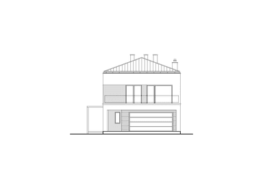 Elewacja frontowa projektu domu piętrowego Elastyczny D26 wariant I