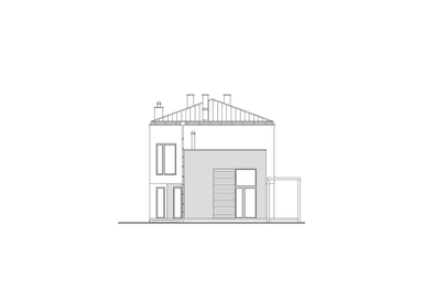 Elewacja tylna w projekcie domu Elastyczny D26 wariant I