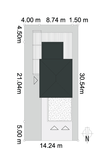 Usytuowanie domu Elastyczny D26 wariant I na działce