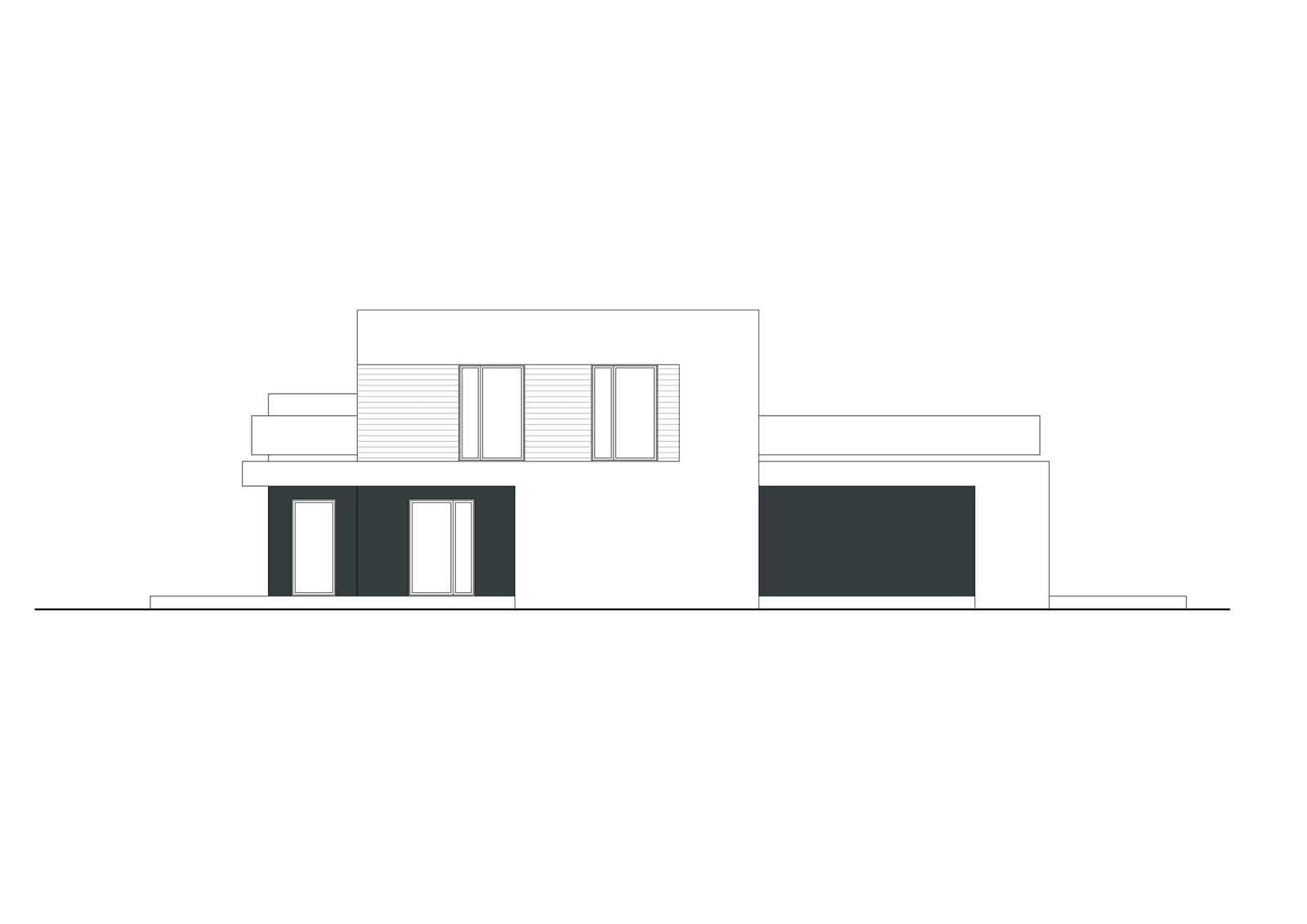 Elewacja lewa w projekcie domu Intrygujący D32