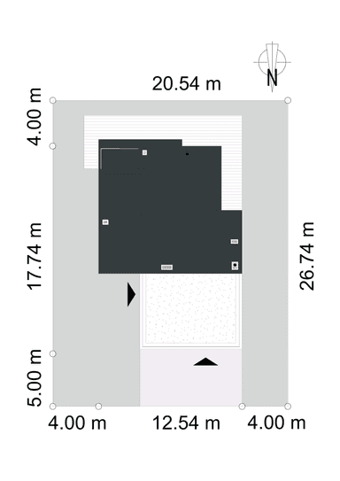 Usytuowanie domu Intrygujący D32 na działce