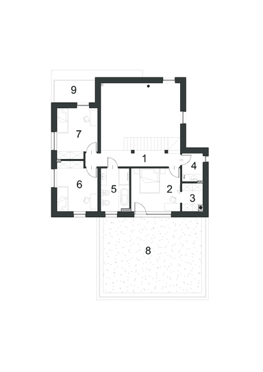 Rzut piętra w projekcie domu Intrygujacy D32