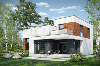 Widok na dom piętrowy Intrygujący D32