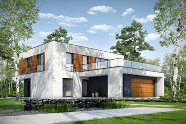 Wizualizacja projektu domu piętrowego Intrygujący D32