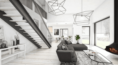 Piękne nowoczesne wnętrze w domu Intrygujący D32