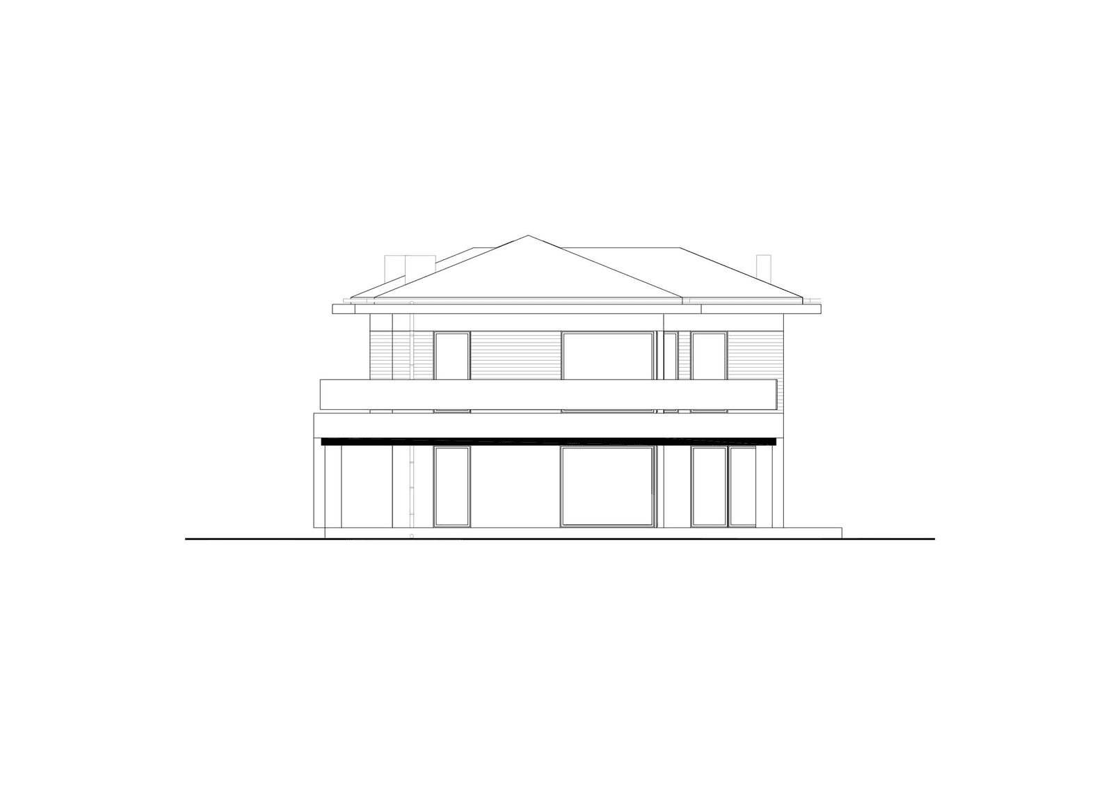 Elewacja tylna w projekcie domu Klasyczny D33
