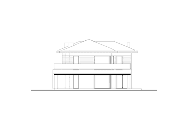 Elewacja tylna w projekcie domu Klasyczny D33