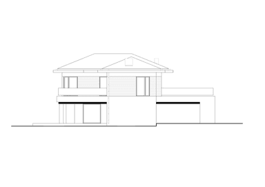 Elewacja lewa w projekcie domu Klasyczny D33