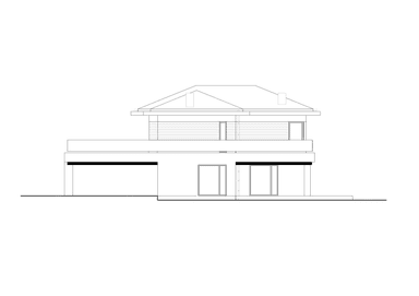Elewacja prawa w projekcie domu Klasyczny D33