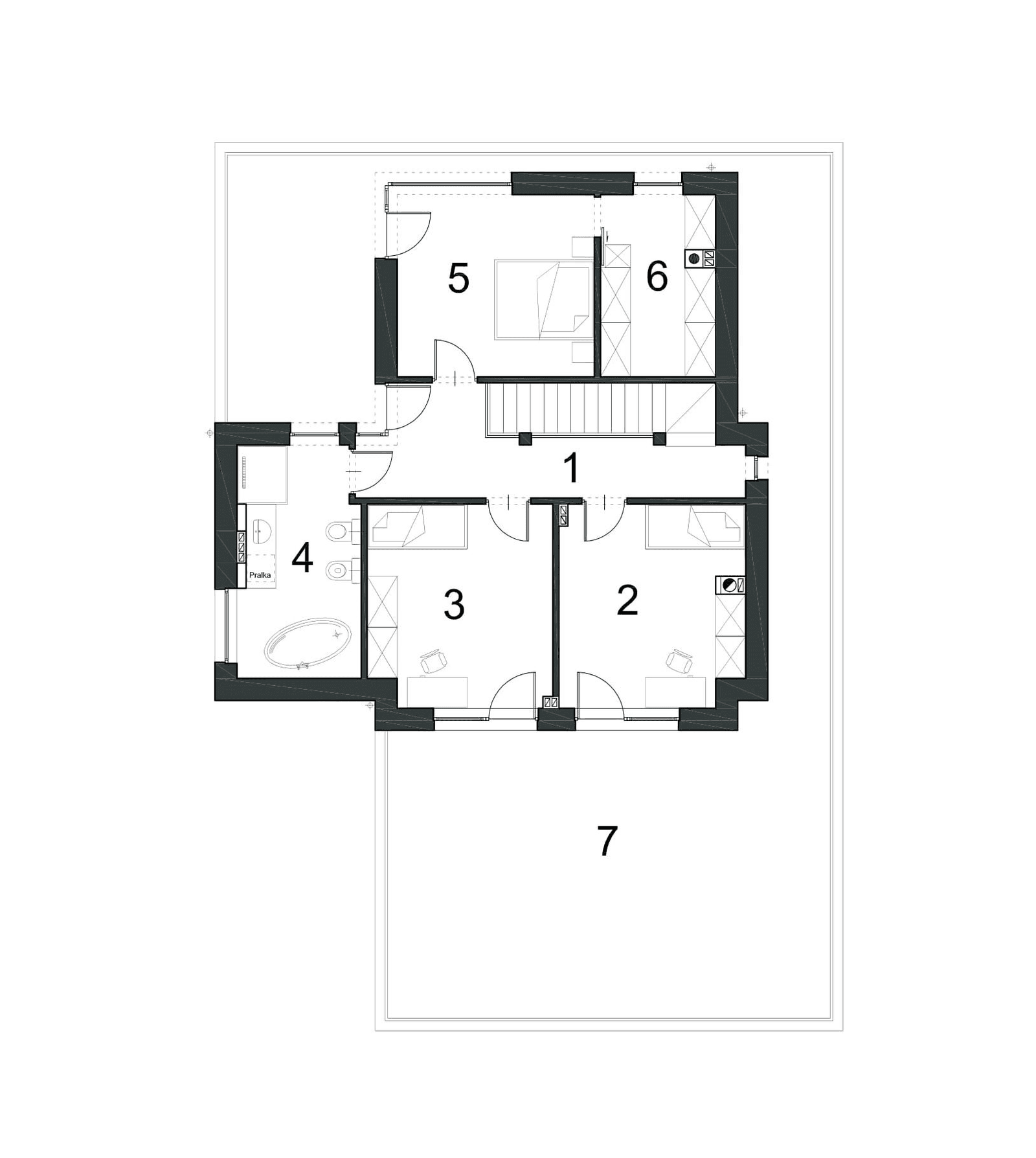 Rzut pietra w projekcie domu Klasyczny D33