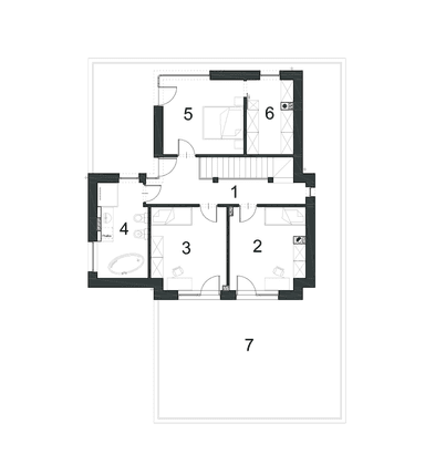 Rzut pietra w projekcie domu Klasyczny D33
