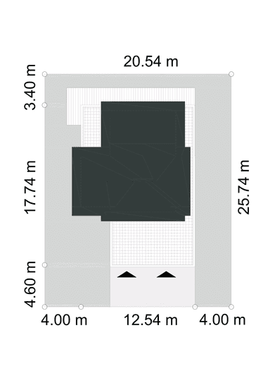 Usytuowanie na działce domu Klasyczny D33