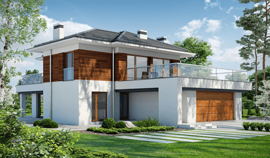 Wizualizacja projektu domu nowoczesnego Klasyczny D33