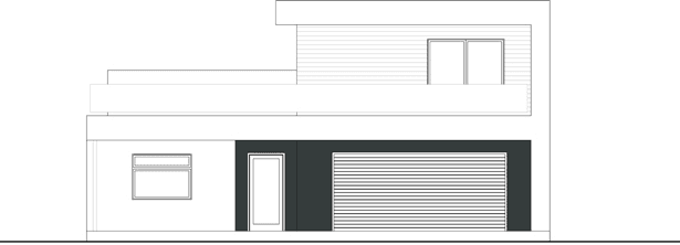 Elewacja frontowa w projekcie domu Kubiczny D30