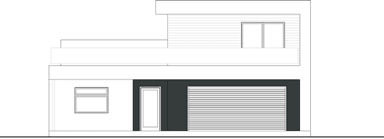 Elewacja frontowa w projekcie domu Kubiczny D30