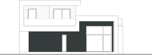 Elewacja tylna w projekcie domu Kubiczny D30
