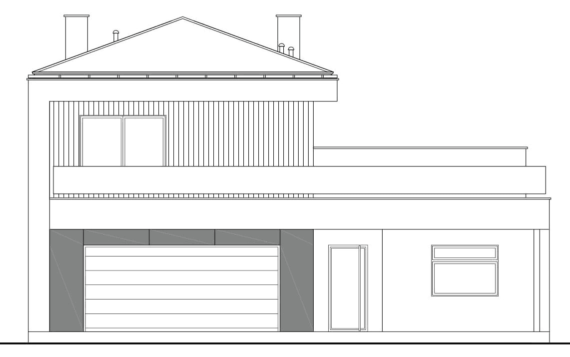Elewacja frontowa projektu domu Kubiczny D30 wariant I