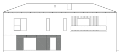 Elewacja lewa w projekcie domu Kubiczny D30 wariant I