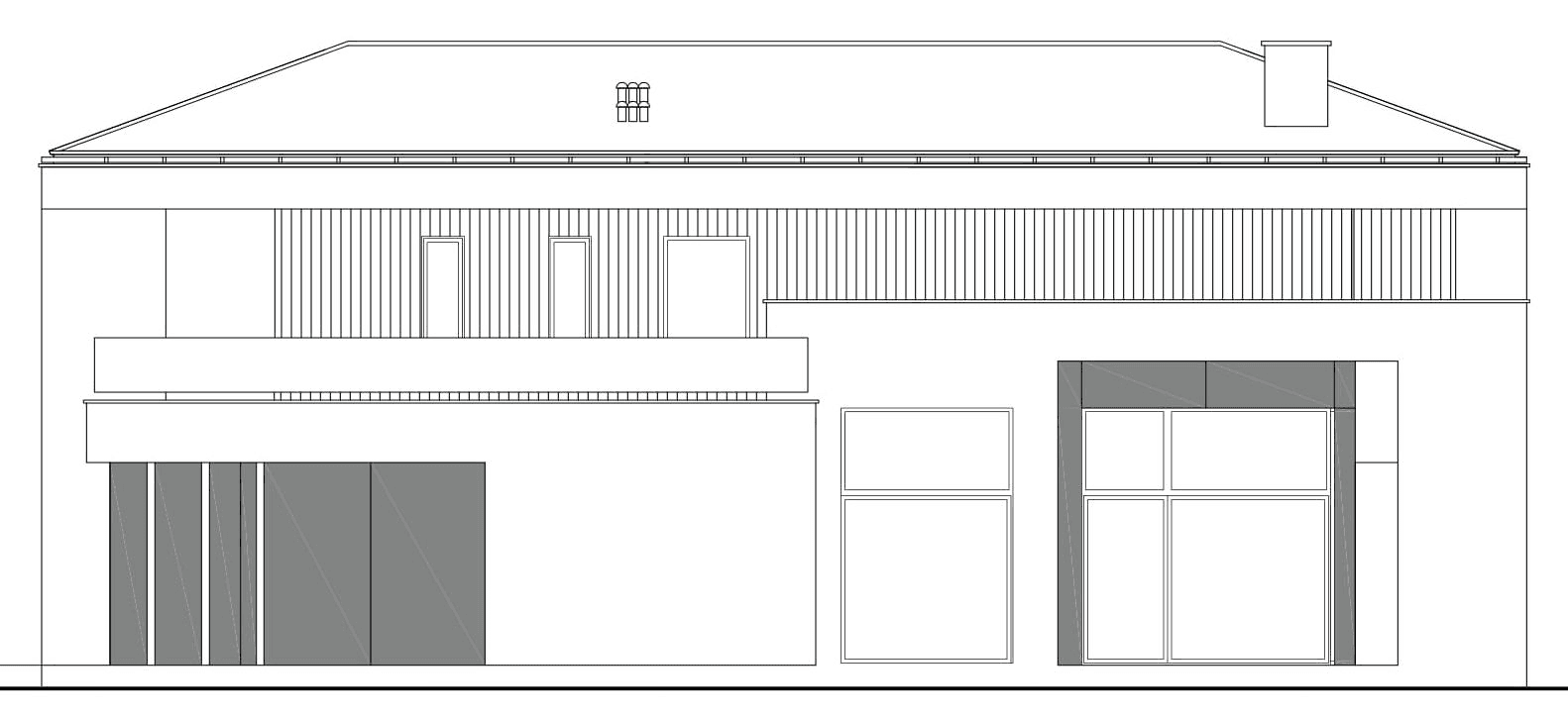 Elewacja prawa w projekcie domu Kubiczny D30 wariant I