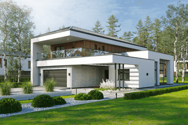 Wizualizacja projektu domu z piętrem Kubiczny D30 wariant I