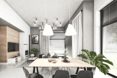 Wnętrze projektu domu Kubiczny D30 wariant I salon z jadalnią