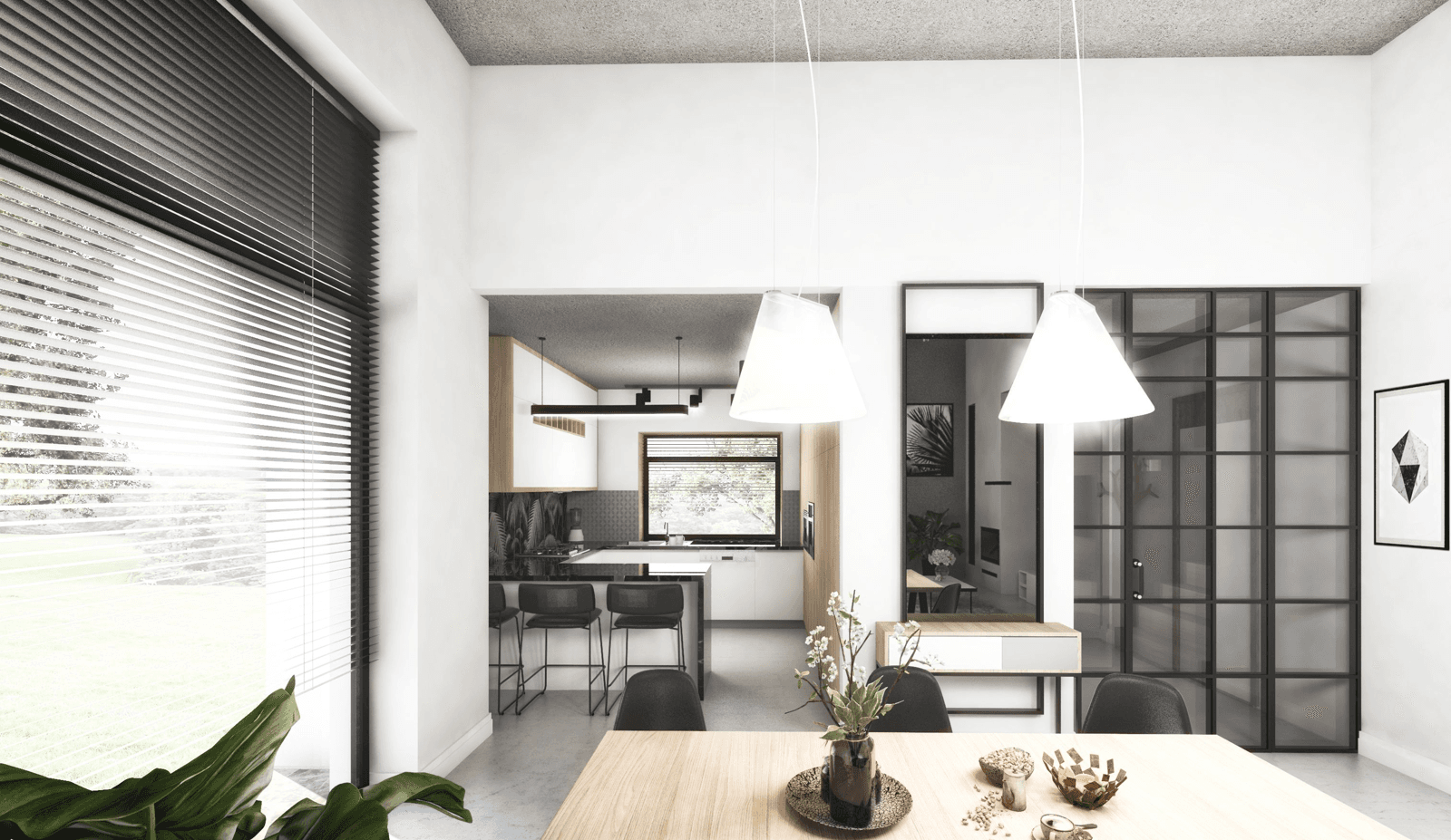 Wnętrze w projekcie domu Kubiczny D30 wariant I piękna jadalnia