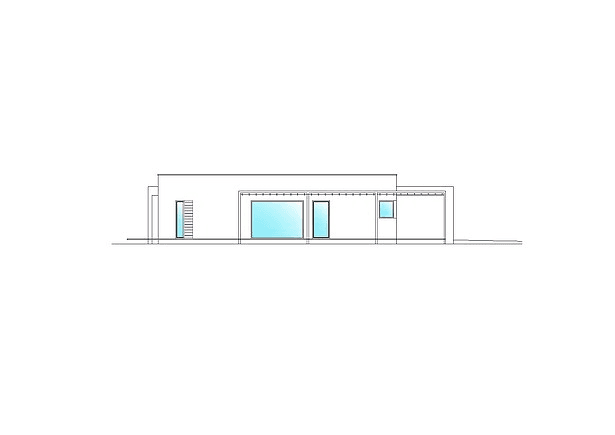 Elewacja lewa proejktu domu Modernistyczny D12