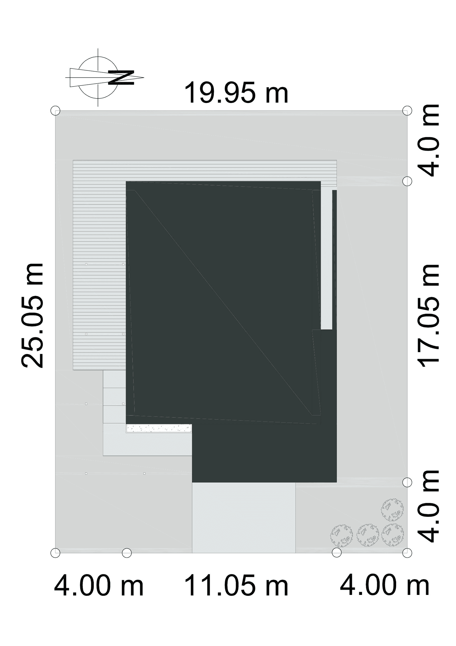 Usytuowanie domu na działce Modernistyczny D12
