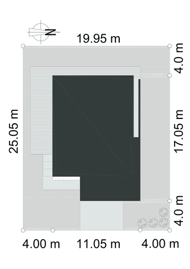Usytuowanie domu na działce Modernistyczny D12