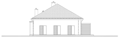 Elewacja tylna w projekcie domu Modernistyczny D12 wariant 1