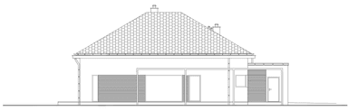Elewacja lewa w projekcie domu Modernistyczny D12 wariant 1