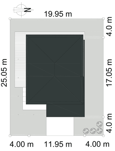 Usytuowanie domu na działce projekt domu Modernistyczny D12 wariant 1