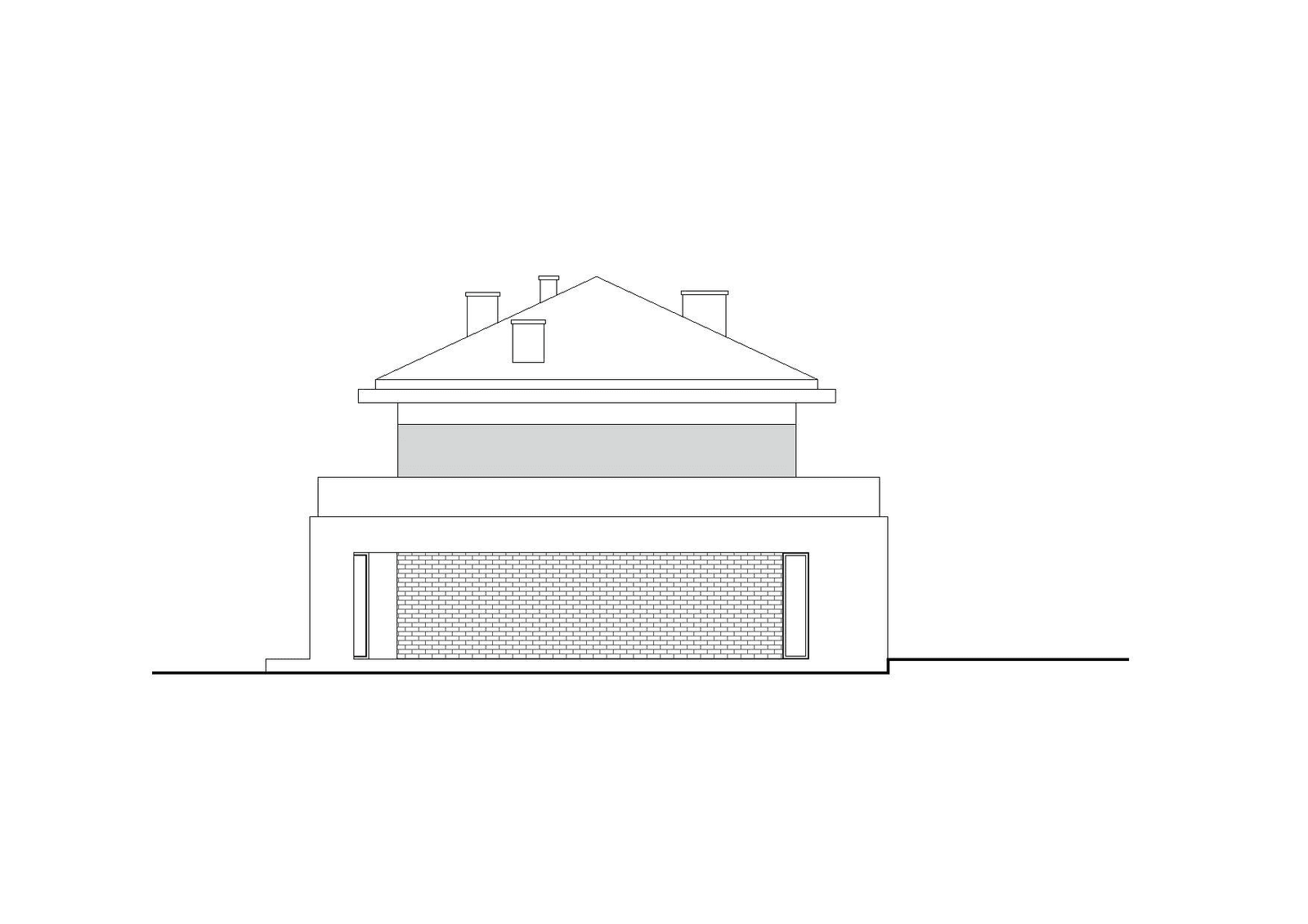 Elewacja lewa gotowego projektu domu Modny D36