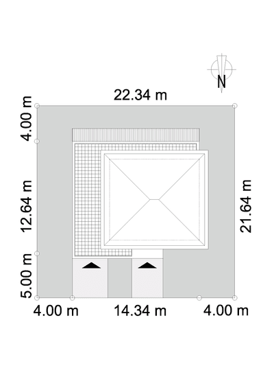 Usytuowanie domu Modny D36 na działce