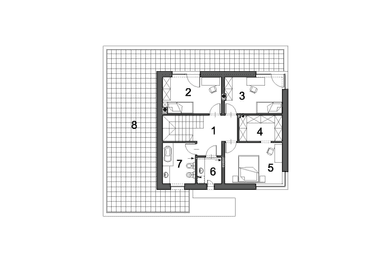 Rzut pietra w projekcie domu Modny D36