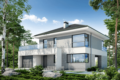 Wizualizacja projektu domu nowoczesnego MODNY D36