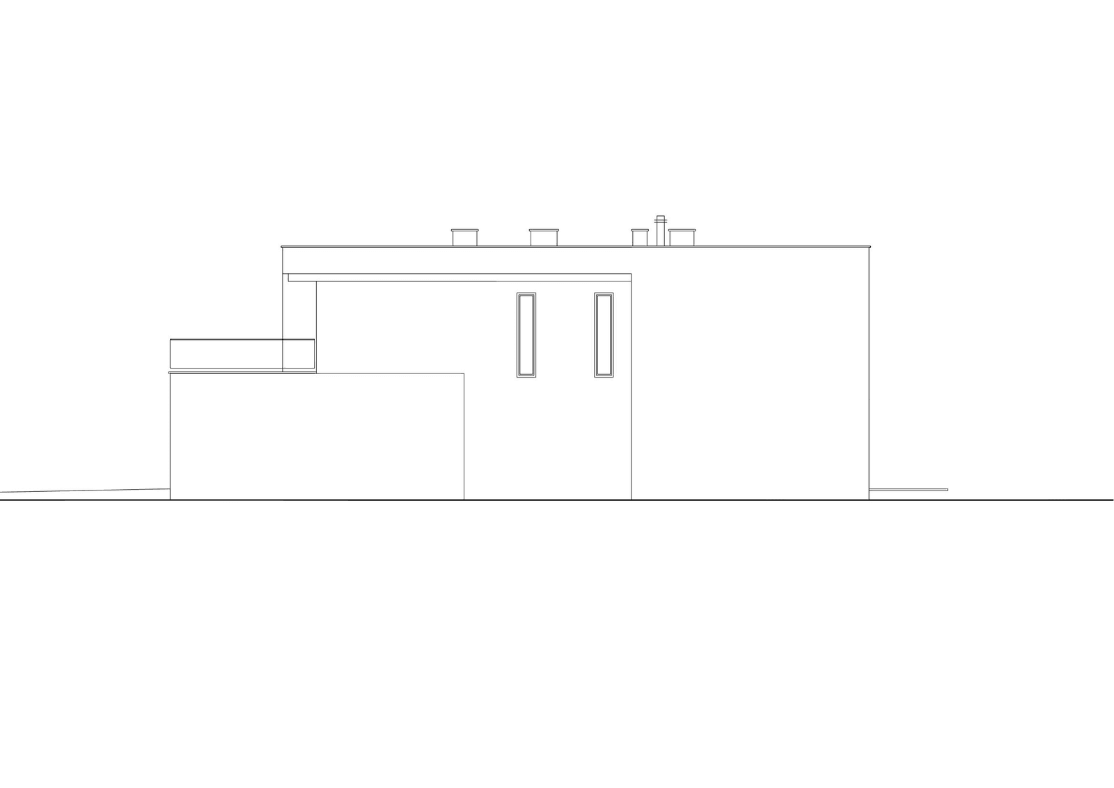 Elewacja prawa domu Modularny D28