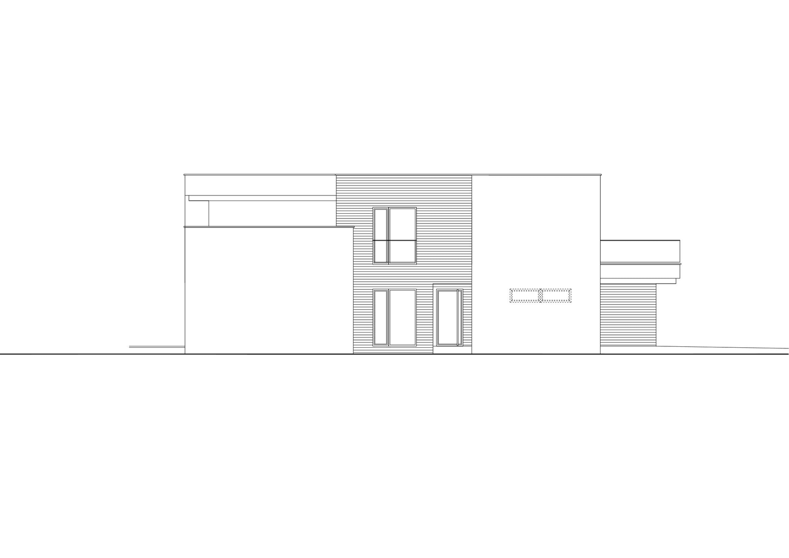 Elewacja lewa projektu domu Modularny D28
