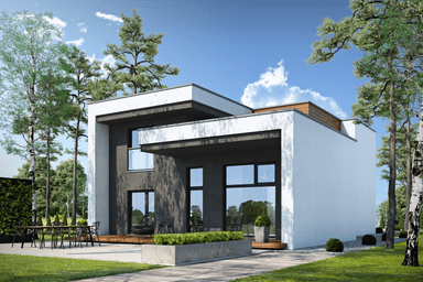 Widok na dom Modularny D28