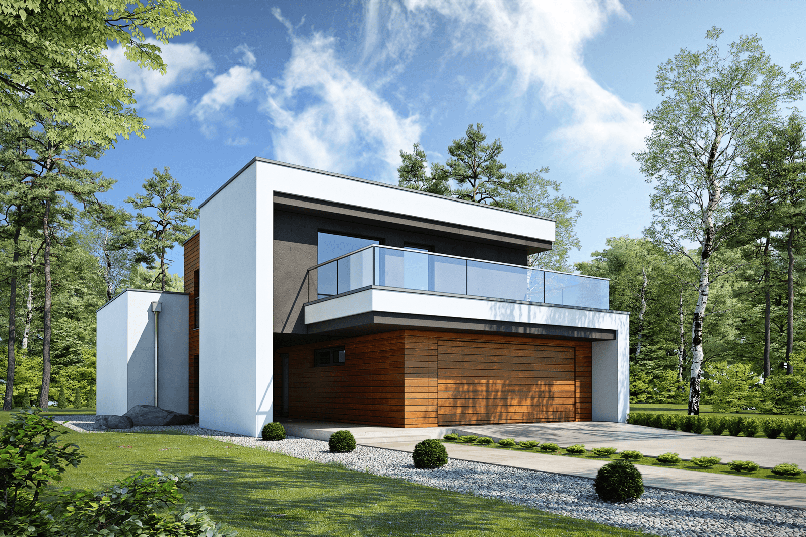 Wizualizacja domu piętrowego Modularny D28